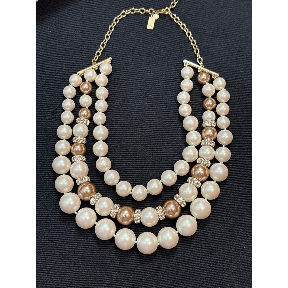 Vintage Kate Spade Faux Pearl Multi Strand Necklace - Picture 7 of 10